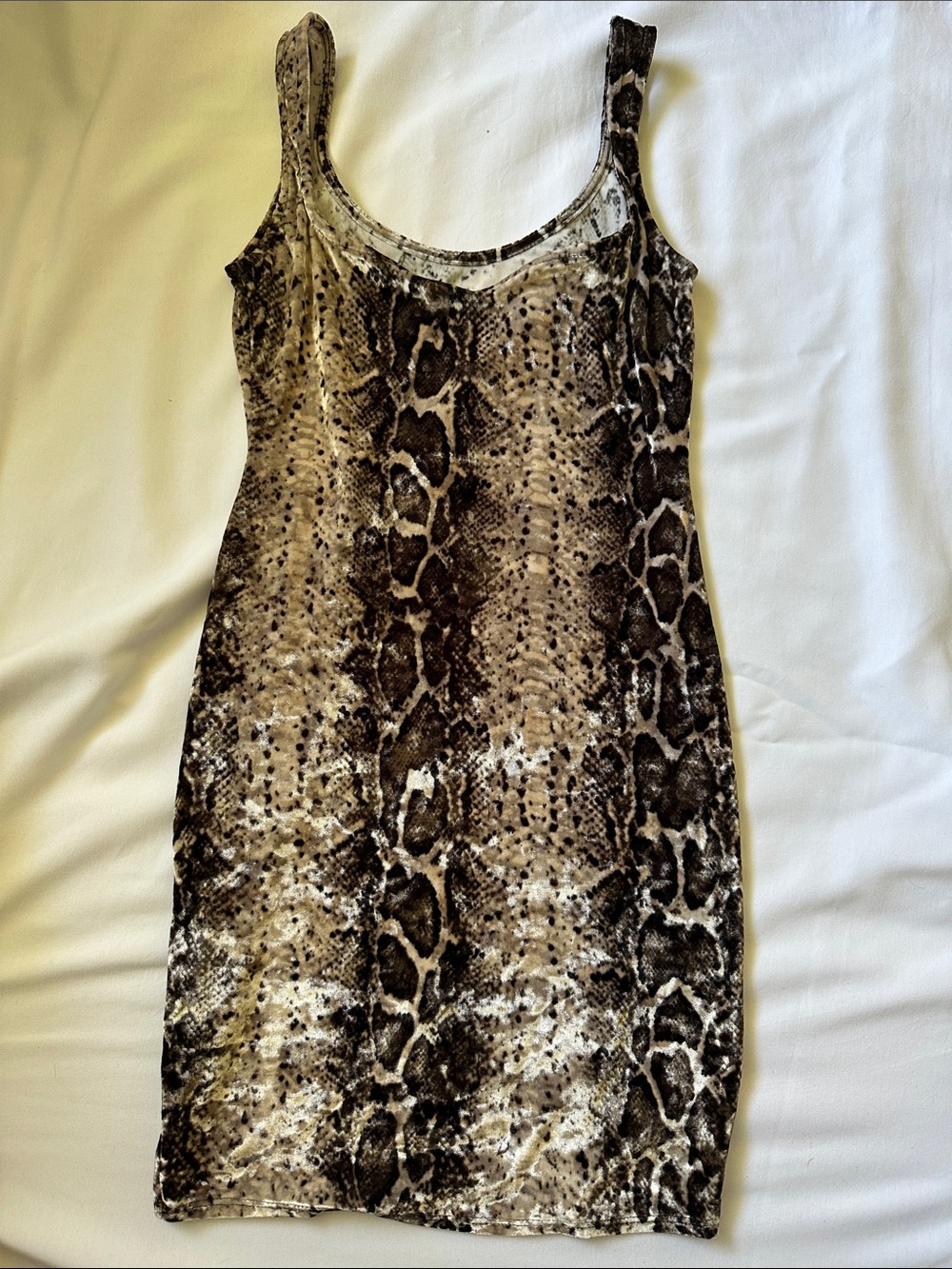 JODIFL Brown Snake-Print Mini Tank Dress